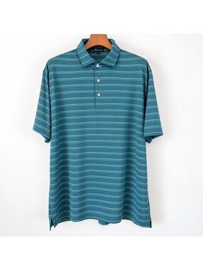 Over Under Performance Polo Castaway Striped Golf Shirt Men’s XL Blue Green